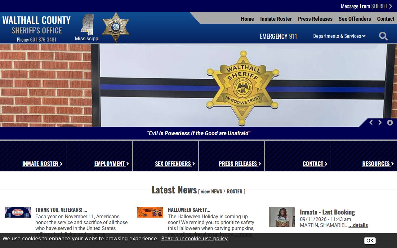 Walthall County Sheriff official website reference